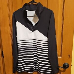 Spyder Black and White Logo Detail Pullover